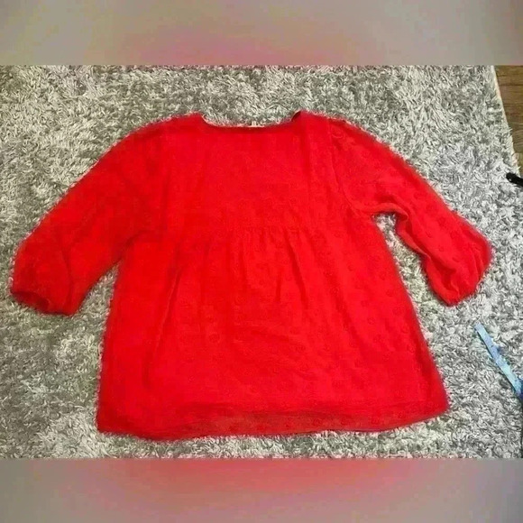 JODIFL Red Swiss Dot Pattern Top Size M - Picture 6 of 8